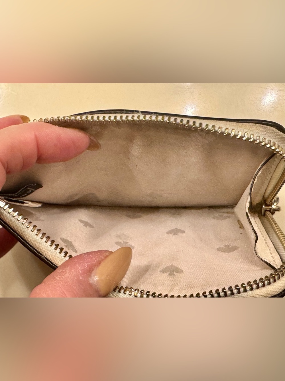 kate spade cream leather wristlet with multicolor gem accents - Picture 5 of 5